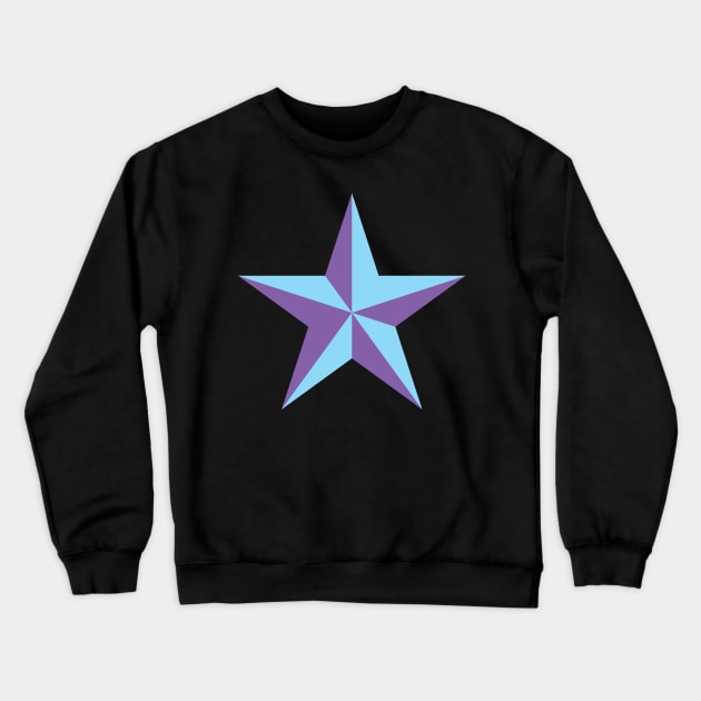 Purple and Blue Star Art Crewneck Sweatshirt by sleepingdogprod